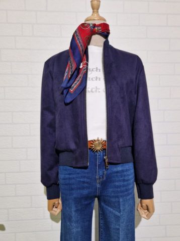 Bomber Antelina Elásticos Azul