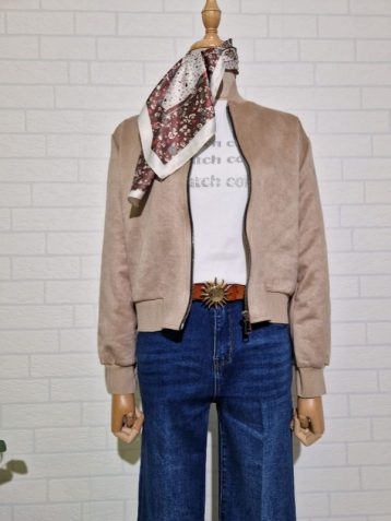 Bomber Antelina Elásticos Beige
