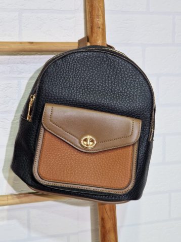 Mochila Canguro Negra y Camel